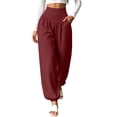 thumbnail image 2 of YHAJDS Women Yoga Workout Pants Solid Color Jogger Style Long Sports Trousers Designed With Pockets, 2 of 8