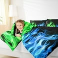 thumbnail image 4 of jejeloiu 2D Flame Bedding Comforter Set,Modern Fire Games Twin Comforter Sets,Blue Green Bedding Set For Boys Kids,Ultra Soft Home Decor Reversible,2-Piece, 4 of 8