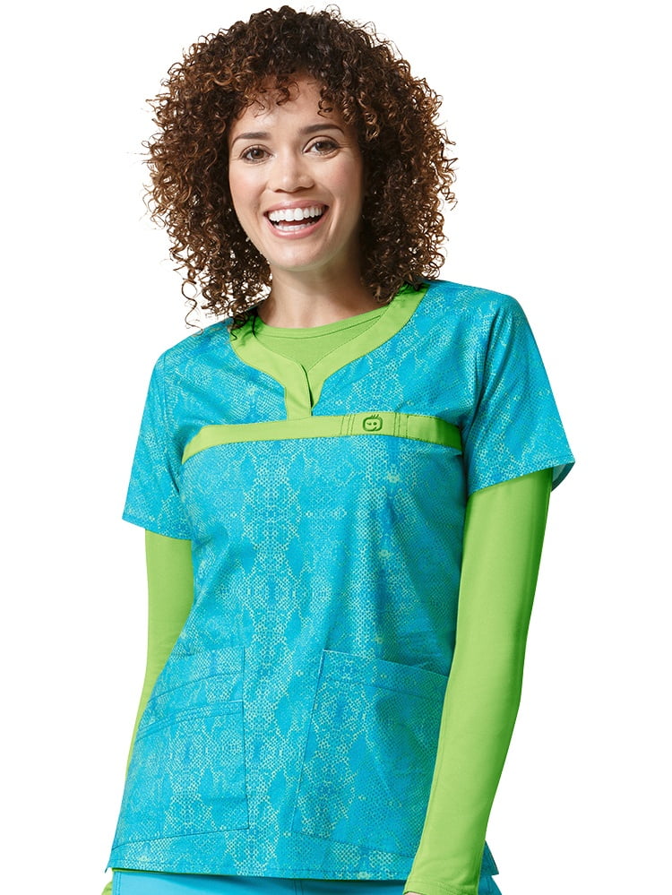 Wonderwink WonderWink WonderFLEX 'Patience' Print Top Scrub Top