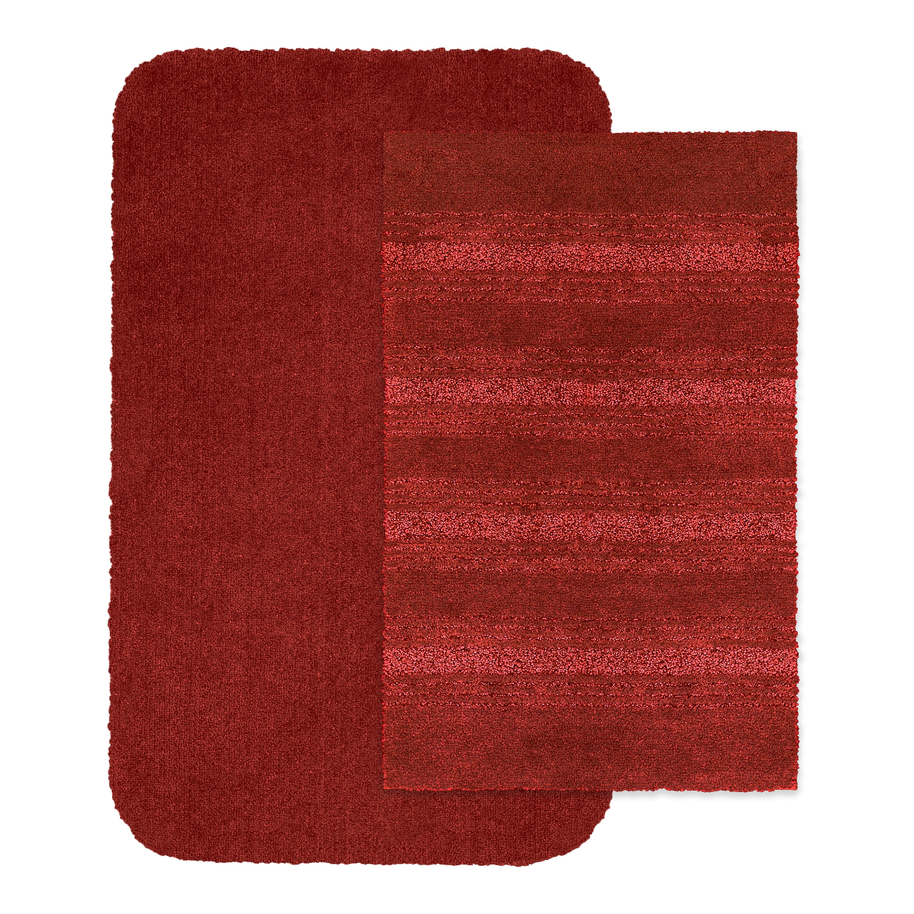 Better Homes & Gardens Red Nylon Bath Rug Set, 2Pieces