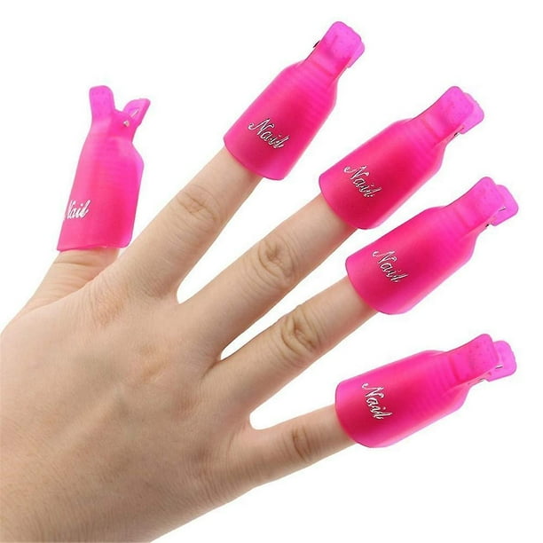 Juego de clips para quitar esmalte de uñas, tapa de gel para decoración de uñas, clip para manicura Uv, herramienta de envoltura de uñas acrílicas, rosa, rojo, 10 unidades kaili Sencillez