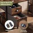thumbnail image 4 of 48" L Shaped Office Desk Charging Station & 2 Fabric Drawers, Corner Computer Desk with Open Shelf for Home Office Gaming, Rustic Brown, 4 of 10