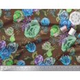 thumbnail image 2 of Soimoi Rayon Fabric Leaves & Floral Artistic Print Sewing Fabric Yard 42 Inch Wide, 2 of 3