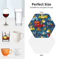 thumbnail image 6 of Naloa Vehicles Cartoon with Funny Drivers Leather Coasters for Drinks, Durable Drink Coasters 4 Set for Tabletop Protection, Luxurious Home Décor and Housewarming Gift ( {designName})Hexagon, 6 of 6