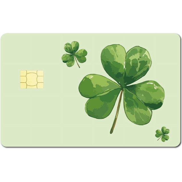 Clover Credit Card Skin Debit Card Skin Debit Card Stickers Covers No Bubble Slim Small Chip Personalized Bank Card Protecting Decals Removable Transportation Key Card Green 7.3x5.4Inch
