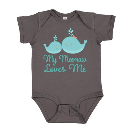 

Inktastic Meemaw Loves Me Grandchild Whale Gift Baby Boy or Baby Girl Bodysuit