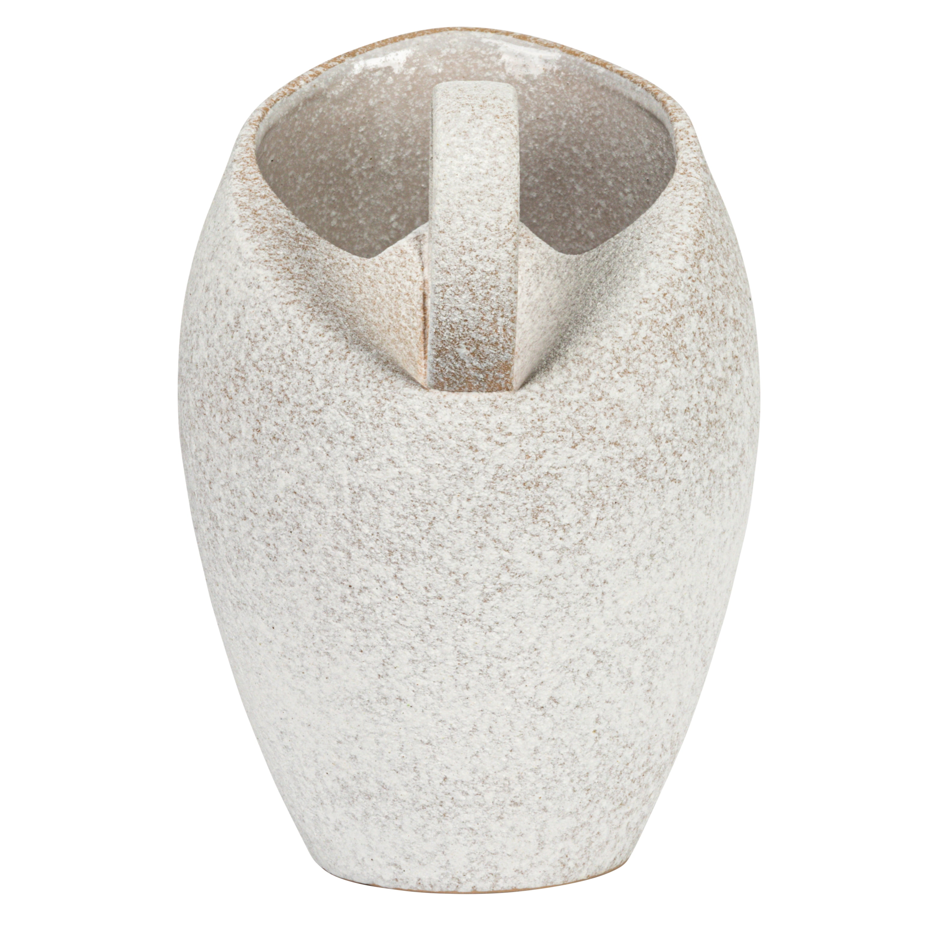Bloomingville 9 Inches 82-Ounce Textured Stoneware Pitcher in Reactive Glaze, White