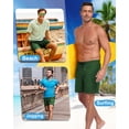 thumbnail image 5 of Mens 2 in 1 Swim Trunks with Compression Liner, Quick Dry Beach Shorts, Bathing Suit with Phone Pocket Green L, 5 of 6