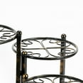 thumbnail image 2 of 3 Tier Heart Clover Design Round Top Metal Plant Stand, Black- Saltoro Sherpi, 2 of 5