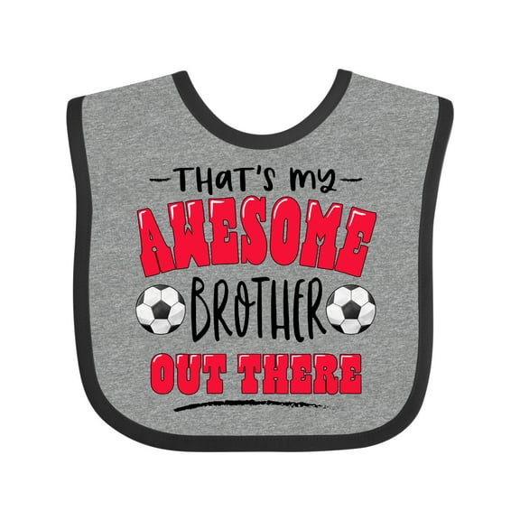 Inktastic That's My Awesome Brother out There with Soccer Balls Boys or Girls Baby Bib