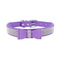thumbnail image 1 of Methold Decoración para mascotas Cachorro Perro Gato Collar ajustable prop Correa Hebilla Rhinestone PULeather Suministros para perros morado claro L, 1 of 3