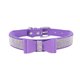 thumbnail image 1 of Methold Decoración para mascotas Cachorro Perro Gato Collar ajustable prop Correa Hebilla Rhinestone PULeather Suministros para perros morado claro L, 1 of 3