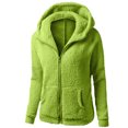 thumbnail image 3 of Usmixi Winter Fleece Coat for Women Hooded Coat for Women Open Front Zipper Cozy Soft Lamb Plush Sweatshirt Coat Long Sleeve Casual Solid Pocket Fuzzy Fleece Jacket Casual Fleece Coat, 3 of 6