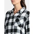 thumbnail image 4 of Time and Tru Women's Flannel Shirt with Long Sleeves, Sizes XS-XXXL, 4 of 5