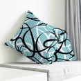 thumbnail image 3 of Aqua Geometric Pillow Covers 26x26 Inch Decorative Throw Pillow Cover, Modern Black White Striped Abstract Lines Sofa Pillowcases Accent Cushion Case Home Decor Bedroom Living Room, 3 of 6