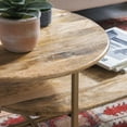 thumbnail image 2 of Powell Dyllan Mid-Century Modern 2-Tier Coffee Table, Gold Base with Natural Top, 2 of 11