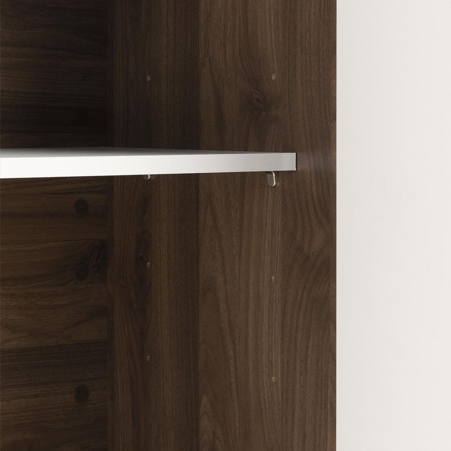 Meubles South Shore Myro Îlot de cuisine Noyer naturel et Blanc