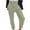 Green-1, variant on LLYwey Linen Pants Spring and Summer Women's Button Elastic Waist Solid Fashion Casual Jeans Pants Straight Leg Pants Female Long Pant Style H1598 Pinks L