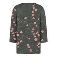 thumbnail image 4 of CYMMPU Tunic Tops 3/4 Sleeve Spring Tops V Neck Blouses for Women Dressy Casual Loose Fit Fall Trendy Shirts Flower Printed Business Elegant Work Tops T-Shirts XXXXXL, 4 of 5