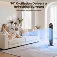 thumbnail image 5 of Tower Fan For Home with Remote, 31" Bladeless Floor Fans for Home, 4 Modes & 4 Speeds, 12H Timer, LED Display, Wide Oscillating Wide Cooling for Bedroom, Office, 5 of 9
