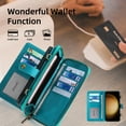 thumbnail image 5 of SaniMore Case for Samsung Galaxy S24 Ultra Magnetic Detachable Wallet, RFID Blocking PU Leather Cover Support Kickstand & Card Slot Built-in Crossbody Strap Shockproof Protection Shell, Blue, 5 of 10