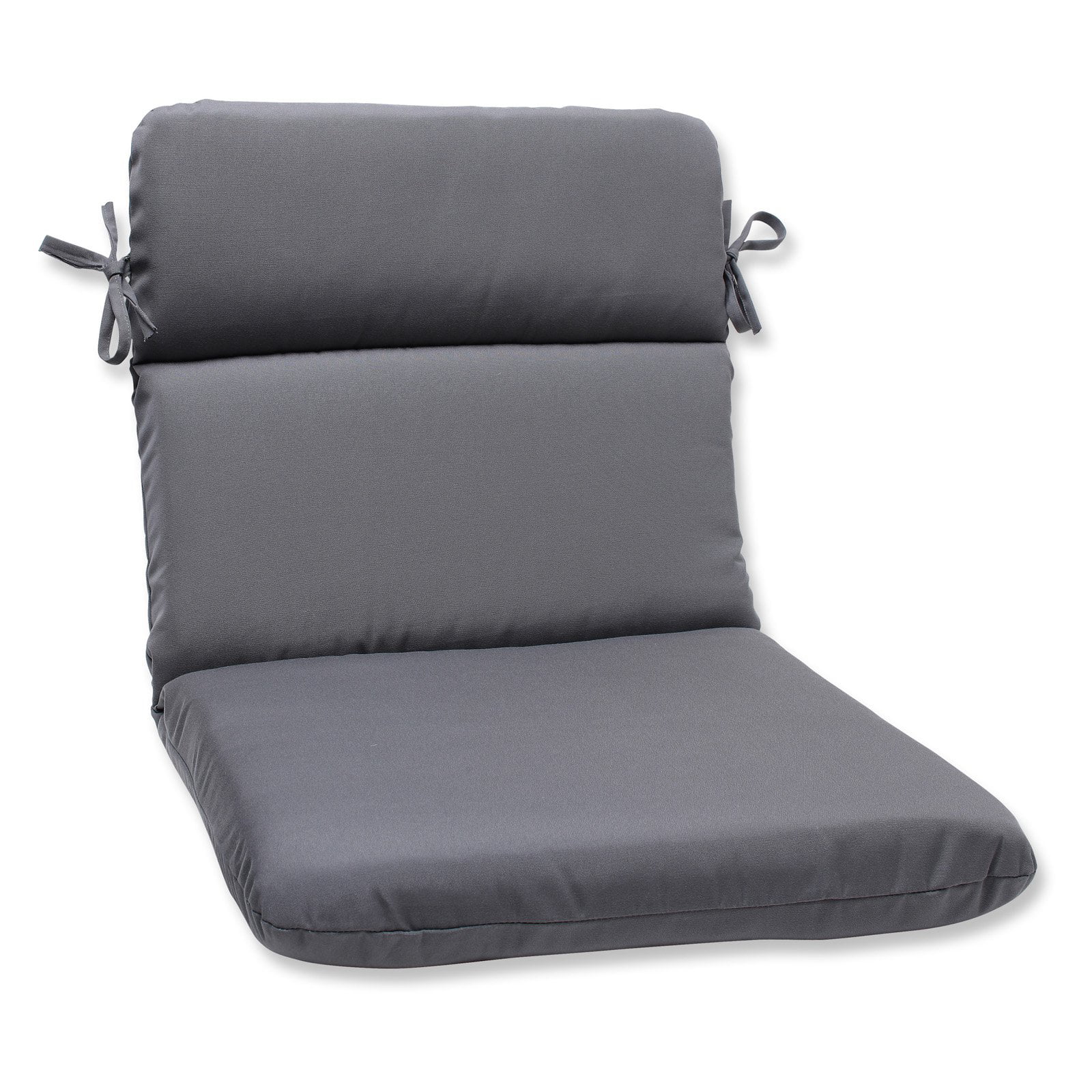 40.5 Tweed Gray Outdoor Patio Rounded Corner Chair Cushions