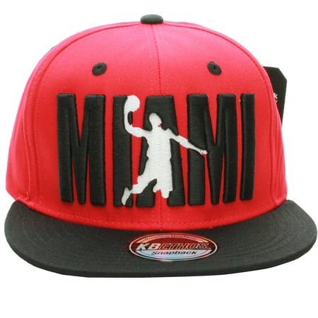 - American Cities Miami Flat Visor Bill Ball Player Logo Snapback Hat Cap