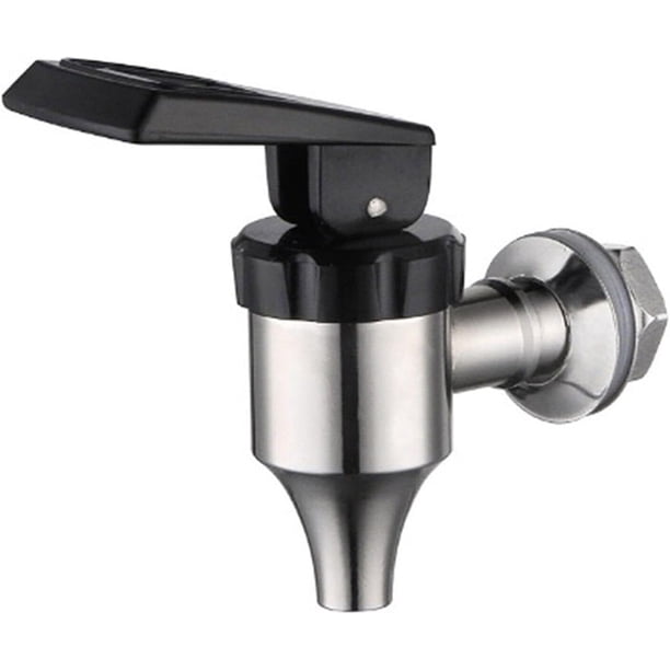 Reemplazo para dispensador de bebidas, espiga de metal resistente y duradera, acero inoxidable, níquel cepillado, sistemas de filtro de gravedad (mango negro)