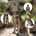 thumbnail image 6 of 29.72" Simulated Howling Wolf Garden Statue, Outdoor Sculpture, Animal Decor for Yard Porch Entryway Patio Living Room,Gray, 6 of 8