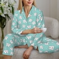 thumbnail image 6 of Pofeuu Cartoon Teeth1 Print Womens Pajamas Set Long Sleeve Sleepwear Button Down Nightwear Soft Pj Lounge Sets Button Down Pajamas Women-Large, 6 of 7