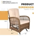 thumbnail image 3 of W WARMHOL Outdoor Rattan Swing Glider Chairs, Patio Bistro Set of 2 Chairs with Thickened Cushions, All-Weather Furniture Wicker Conversation Rocking Glider Sets for Patio Balcony & Garden, 3 of 7