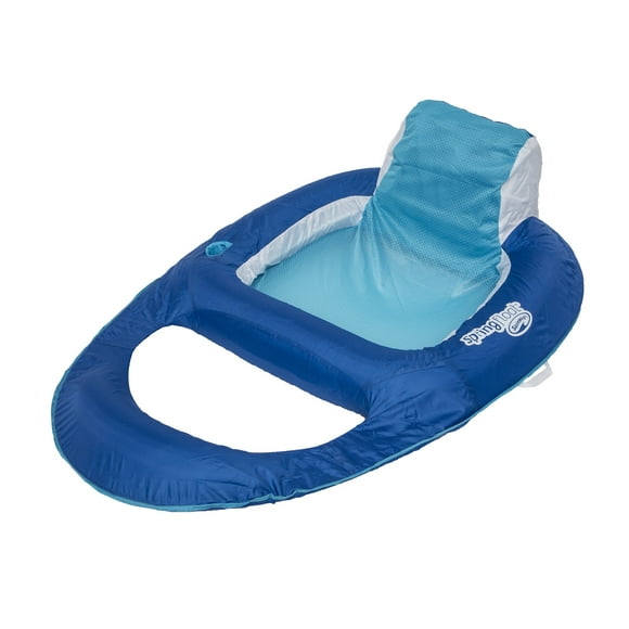 SwimWays Aqua and Dark Blue Mesh Swimming Pool Spring Float Recliner, 56-Inch