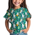 thumbnail image 2 of Coerni Girls Easter Shirt Loose Fit Short Sleeve Shirts Y2k Cute Bunny T-Shirt Dressy Spring Summer Tees Kids Cool Crewneck Tee Tops, 2 of 5