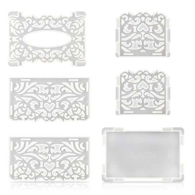 Molde de la caja de tejido Moldes de fundición epoxi Moldes de fundición DIY Hecho a mano Caja de papel Toalla de papel Molde Modelo Modelo Herramienta de escritorio Hogar suministros rectangular Monstrate HA009902-01
