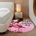 thumbnail image 2 of Round Rug 4Ft Washable Non-Slip, Valentine's Day Circle Area Rugs for Living Room Bedroom, Flamingos Roses Love Romance Ombre Pink Indoor Floor Mats Carpet Runner for Home Decor Aesthetic, 2 of 8