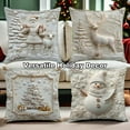 thumbnail image 6 of Christmas Cushion Covers Set of 4, 3D Soft White Christmas Throw Pillow Covers Snowman Reindeer Trees Decor Holiday Pillow Cover Farmhouse for Couch Sofa Bed (18" x 18" (Pack of 4)), 6 of 8