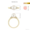 thumbnail image 5 of ANGARA Freshwater Cultured Pearl & Pave-Set Diamond Ring in 14K Yellow Gold for Women | June Birthstone, Birthday, Anniversary, Jewelry Gift for Women | Pearl Ring, 5 of 8
