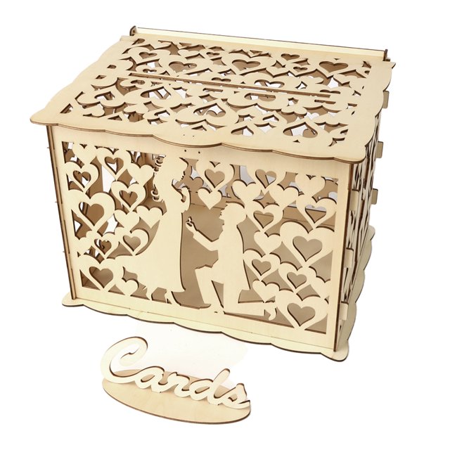 Caja de tarjeta de boda elegante tarjeta de bricolaje reutilizable personalizados personalizados de tarjeta de regalo de envuelve para la recepción de la boda Fiesta de cumpleaños JM01373 seitruly HA011943-06