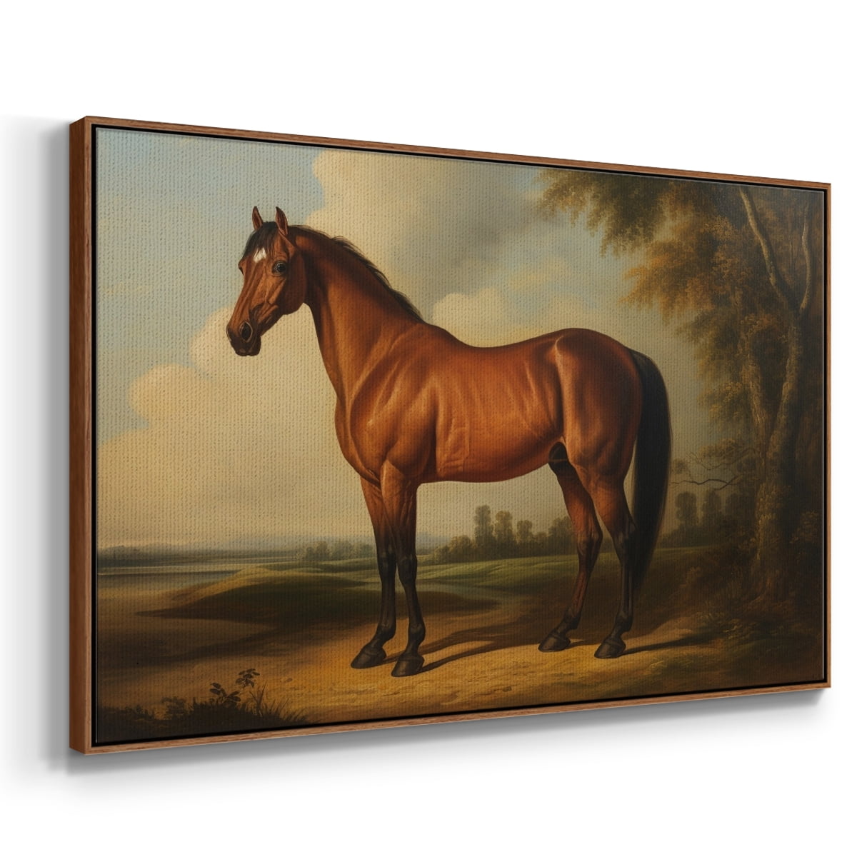 Vintage Animal Print-XI By Wexford Home Framed in Walnut Wood Gallery Wrapped Canvas 17 in. x 25 in.