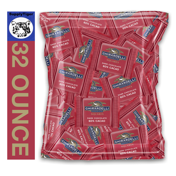 Ghirardelli Bulk (32 Ounce) Pack 60 Cacao Dark Chocolate Squares