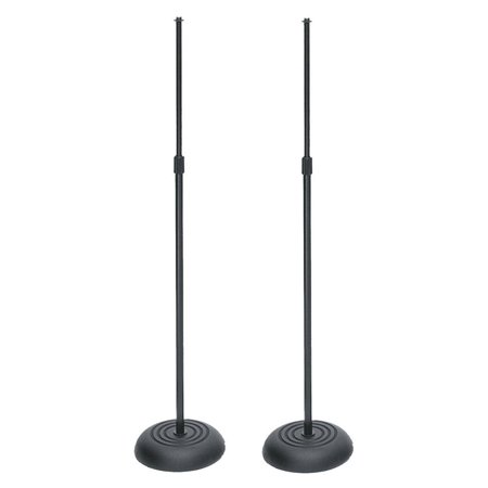 On-Stage Round Base Microphone Stand, Black (2-Pack)