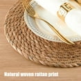 thumbnail image 6 of MUAXDA Round Woven Placemats, Rattan Place Mats, Table Placemats, Farmhouse Weave Table Mats, Rustic Braided Wicker Charger Plates for Dining Table Decor, 6 of 7