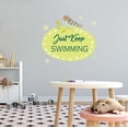 thumbnail image 2 of Just Swimming Cute Swimming Fish Cartoon Quote Wall Design Wall Art Sticker Designs Vinyl Stickers For Home House Walls Rooms Windows Bedroom Decoration Size (12x12 inch), 2 of 3