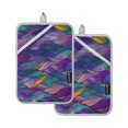 thumbnail image 7 of Yayeee Pot Holders Kitchen Heat Resistant with Pockets 7"x9.8" Cotton Oven Cooking Hot Pads, Purple Waves Pattern, 7 of 7