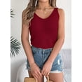 thumbnail image 6 of Womens V Neck Tank Tops 2025 Sleeveless Knit Shirts Summer Casual Sweater Vest Wine Red S, 6 of 9