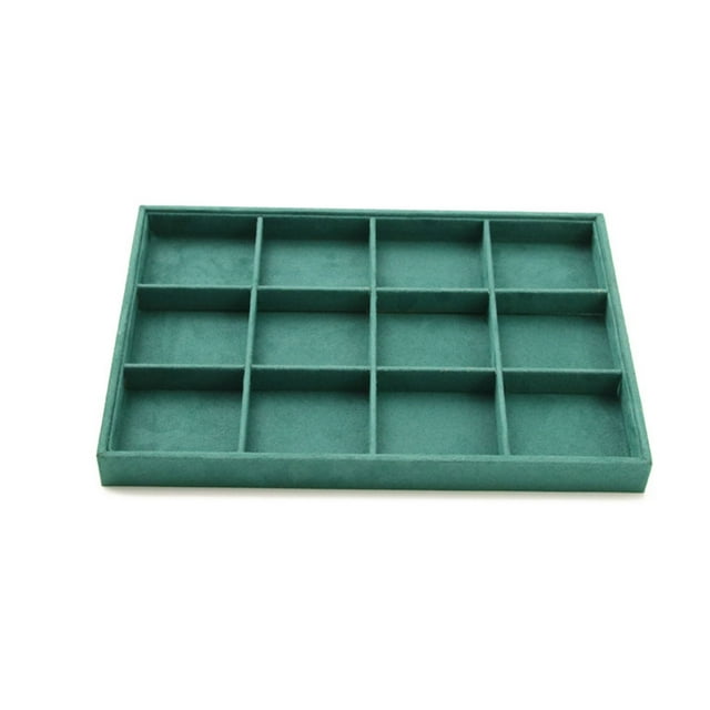 QualitChoice Velour Jewelry Tray Bracelet Earring Rectangle Shape Soft Organizer Pin Bangle Brooches Holder for Table Dresser Type 1 Type 5