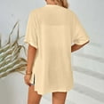 thumbnail image 5 of Jxximdong Tshirts for Women Womens 2023 Summer Lightweight Cardigan Short Sleeve Open Front Casual Loose Cover Ups Tops Blouse Beige Summer Tops L, 5 of 9