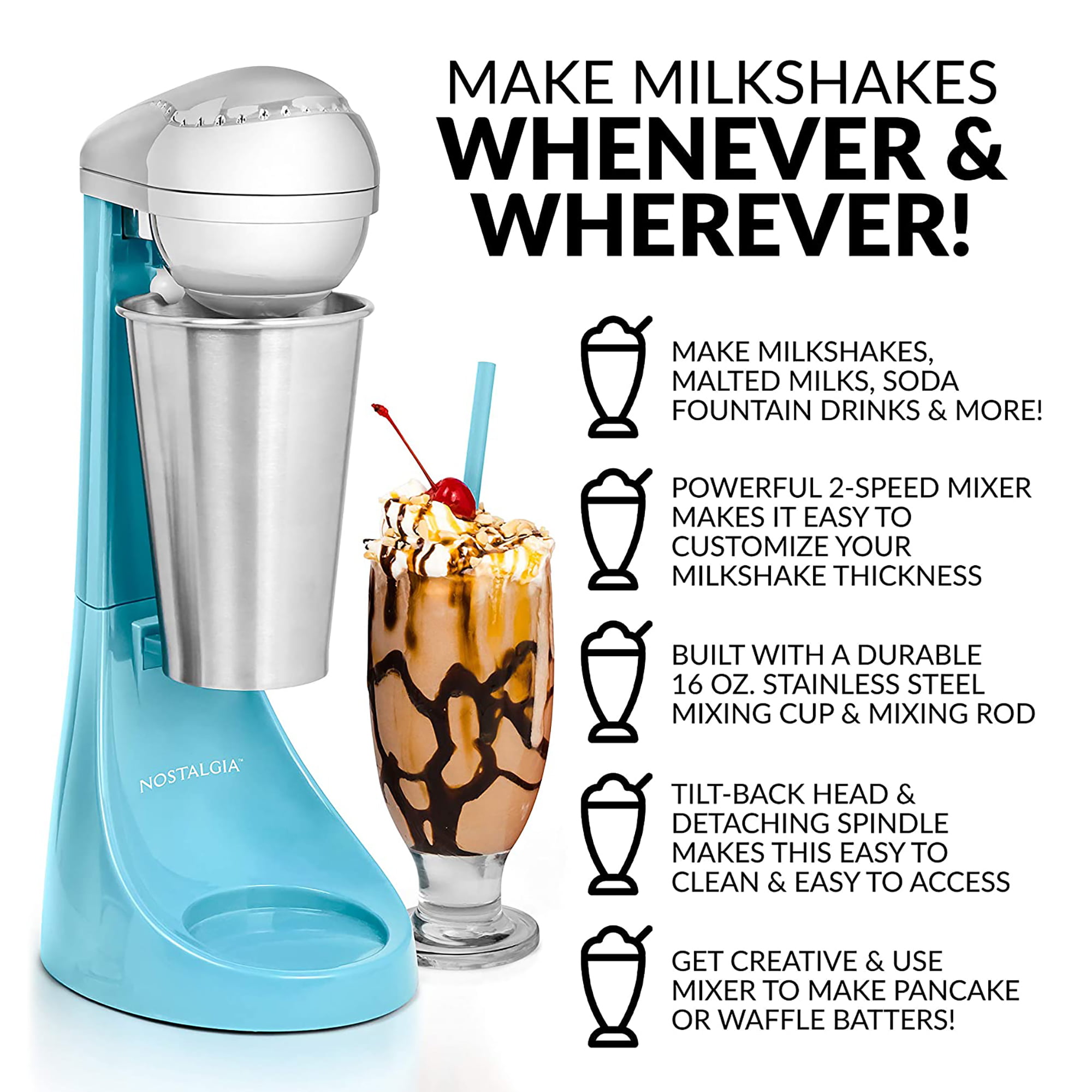 Klarstein Kraftpaket Pro Milkshake Mixer Protein Shake 80W Stainless Steel  Silver 80 W