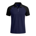 thumbnail image 3 of Casual Short Sleeve Shirts for Men, Flannel Collar Open Front Button Down, Solid Color Polyester Top,, 3 of 6