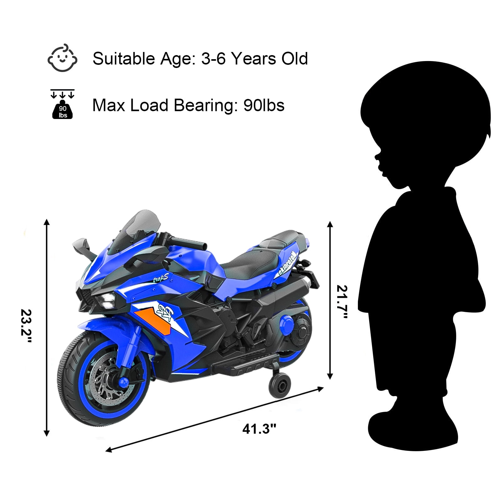 Kids Ride on Motorcycle with Lights Bluetooth MP3 Player Battery Powered Motorbike for 3 6 Years in Ecuador at USD 190 Rating 5